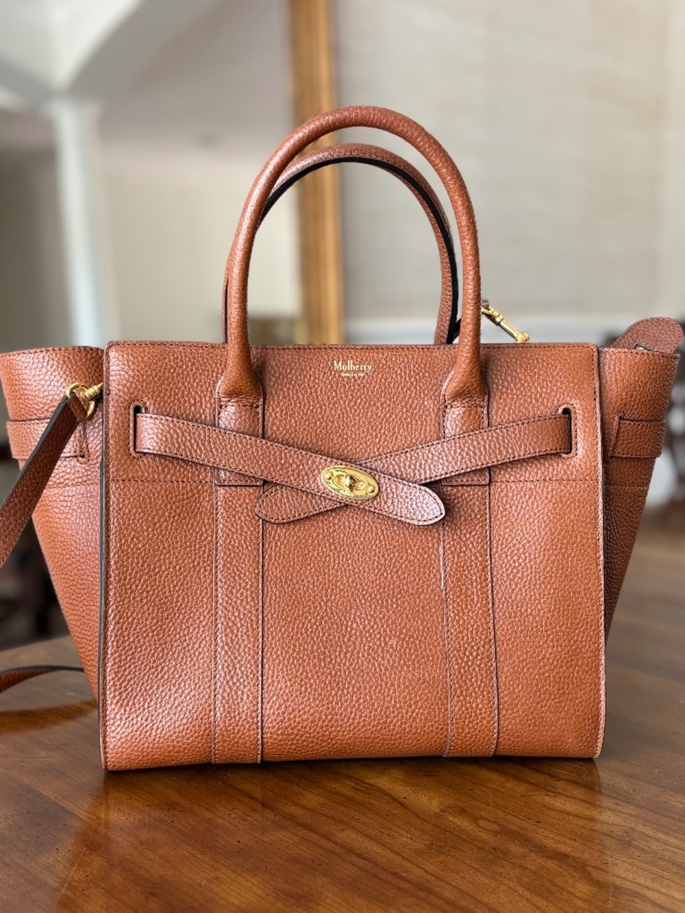 Small Zipped Bayswater - Oak Classic Grain